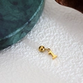 Golden number 1 pendant in polished metal for DIY necklaces and bracelets - Number Pendant (1) / Gold