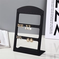 3-stufiger schwarzer Acryl-Ohrringhalter mit 24 Löchern für Schmuck und Display - Schwarz