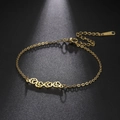 Franse minimalistische goudkleurige titaanstaal armband met holle kattenpootjes voor dames - Goud