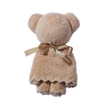 Serviette en microfibre marron en forme d'ours avec un ruban décoratif Just for you - Ours brun
