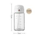 360ml transparent Tritan glass water bottle with white flip-top lid and scale markings - 360ml / Without Sleeve / White