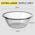 Extra large transparent grey washbasin with 55cm diameter and minimalist design - Extra Large / Simple Grey