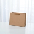Brown horizontal kraft paper gift bag with durable braided rope handles and wide bottom - Medium Horizontal Style