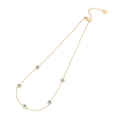 Goldene Edelstahlkette mit fünf blauen Evil-Eye-Herzanhängern an einer feinen Gliederkette - 4# Herz / Gold