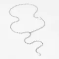 Elegante collana a Y con sfere d'argento e due perle bianche dal design raffinato - Argento (PD1531)