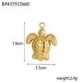 Polished gold sea turtle pendant with 1.9cm height and 1.5cm width dimensions - Gold Tortoise