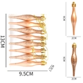 Lot de 8 ornements de Noël en forme de stalactites or rose avec finitions mat et pailleté - Gris foncé