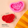 Pink silicone Ruyi mold with Auspicious lettering for Chinese New Year cake decoration - Silicone Mold Auspicious Design / 6.5cm*4.6cm