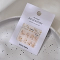 Golden heart nail art stickers with white pearls and rhinestones design model MJ-053 - Gold Heart Style (MJ-053)