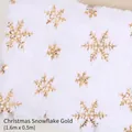 Christmas faux rabbit fur fabric with gold snowflake sequins measuring 1.6m by 0.5m - [Gold] Snowflake Plush Cloth / 160*50CM