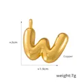 Polished golden bubble letter W pendant necklace made of high-quality copper material - Letter W (D79-W)