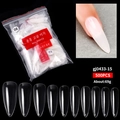 Detailed view of 500-piece stiletto nail tips set in clear and natural colors for manicure - Clear Stiletto Shape (gj0433-15)