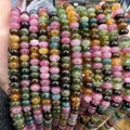 Abacus shaped natural tourmaline gemstone beads in vibrant multi-colored strands - 5*8mm (Per Strand) / Tourmaline