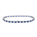Silver tennis bracelet featuring alternating blue and white cubic zirconia stones - 3mm / Blue White / 16.5cm