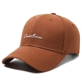 Dark brown baseball cap with white Constance embroidery and classic curved brim - Adjustable / Coffee
