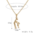 Detail view of gold mother and child pendant with size 27x15mm and 43+5cm chain length - Stainless Steel Chain + Girl