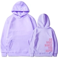 Purple oversized hoodie with Do What Makes You Happy slogan on the back design - S / Light Purple 312.
