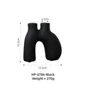 Modern U-shaped matte black ceramic candle holder with minimalist geometric arch design - HP-0786 / Black