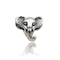 Antique silver elephant head charm bead for DIY bracelets and jewelry making - 1pc Elephant Head Bead