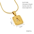 Collar de acero inoxidable chapado en oro 18k con colgante letra A y cadena de serpiente - Letra A / Dorado