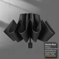 Obsidian black manual reverse folding umbrella with 98cm diameter and UV coating - 8 Bone Manual Inverted Umbrella Black