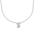 Collier minimaliste en acier inoxydable argenté avec pendentif lettre S évidée 3D - Lettre S / Acier