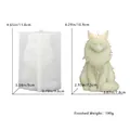 3D cat silicone mold for candles showing mold dimensions and finished product weight - FM1624-Long-haired Cat Mold