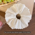 White heavy lace scrunchie with embroidery and elastic 16.5cm outer diameter - Four-layer Elastic Style / White