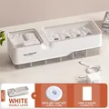 Boîte de rangement de câbles blanche à double couche avec couvercle et attaches velcro - Double Couche Blanc (avec Velcro et Étiquettes)