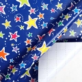 Navy blue wrapping paper with colorful stars and back grid lines for easy cutting - Colorful Stars / 43cm*3m