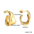 Boucles d'oreilles créoles irrégulières en acier inoxydable doré pour femme style hip hop - Style Forme Géométrique Irrégulière (EA571601G)
