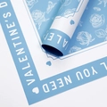 Waterproof light blue Valentine's Day rose pattern floral wrapping paper rolls - Rose Garden / Nile Blue