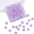 Purple frosted acrylic star-in-bead for jewelry making in a clear container - Purple Faceted Round 10mm (50pcs)