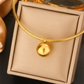 Gold Polished Round Ball Pendant Snake Chain