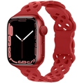 Correa roja de silicona con diseño calado y funda protectora para Apple Watch - Rojo