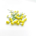 Miniature yellow foam mushrooms with white dots and wire stems for DIY decor - 12 Pieces Per Pack / Yellow