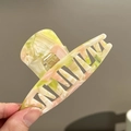 Große Haarklammer aus Acryl mit Marmormuster in Pastellgrün und Rosa für Damen - Bunter Marmor