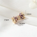 Chiusura a fiocco dorata 14k con zirconi viola per creare collane e braccialetti - Oro 14K / Zircone Viola
