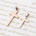 Classic rose gold stainless steel cross pendants in two sizes for DIY necklace making - 16*25mm Pendant / Rose Gold