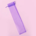 Purple long organza drawstring gift bag with mesh texture and double ribbon closure - 6*26CM / Light Purple