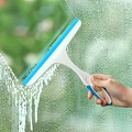 Ergonomic handheld window squeegee with blue rubber blade for streak-free cleaning - Model 073-2 / Blue