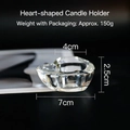 Transparent heart-shaped glass candle holder with 7cm diameter and clear thick finish - Heart-Shaped Glass Small Candle Holder