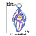 Colgante de pluma arcoíris en acero inoxidable con medidas 2,5cm x 1,2cm - Arcoíris