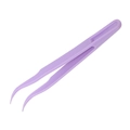 Curved purple plastic tweezers for diamond painting and DIY craft nail art tool - Curved Tip / Purple