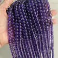 Deep purple round semi-precious stone loose beads bundle for DIY jewelry making - Dark Purple K9 Synthetic Beads