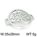 Silver stainless steel Tree of Life bracelet connector, size 35x28mm and weight 5g - Steel Color (KLJ4296-Z)