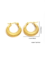 Detailed view of textured gold titanium earrings with precise dimensions and weight specs - Gold Rhombus Weave Texture Style (#0244)
