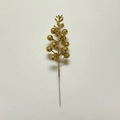 Vista detallada de bayas artificiales doradas con purpurina para árboles de Navidad - Dorado