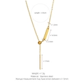 Gold stainless steel adjustable chain necklace with minimalist geometric vertical bar pendant - Adjustable Necklace Chain / Gold