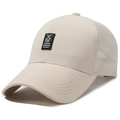 Berretto da baseball beige in rete con patch GOLF SKYNOW e retro traspirante estivo - Regolabile / Cachi